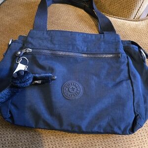Kipling Navy Crossbody Tote Bag with Monkey Charm